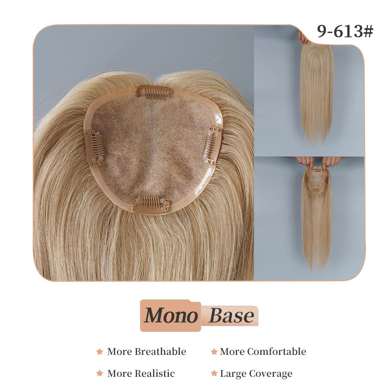 
                      
                        5x5 Mono Topper Hair| Ash Brown to Bleach Blonde (#9/613)
                      
                    