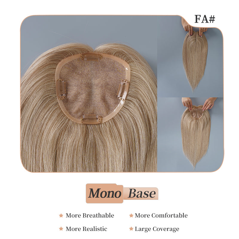 
                      
                        5x5 Mono Topper Hair| Light and Golden Blonde Highlights (#FA)
                      
                    