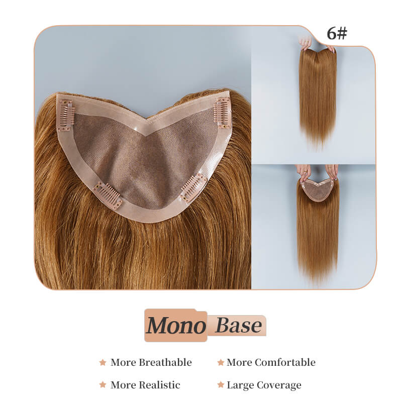 
                      
                        Premium V-Part Mono Hair Topper | Natural Looking Hairpiece for Women | Human Hair
                      
                    