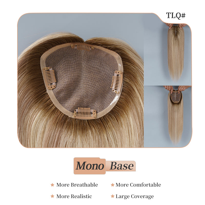 
                      
                        5x5 Mono Topper  Hair| Ombre Blonde With Brown Root (#TLQ)
                      
                    