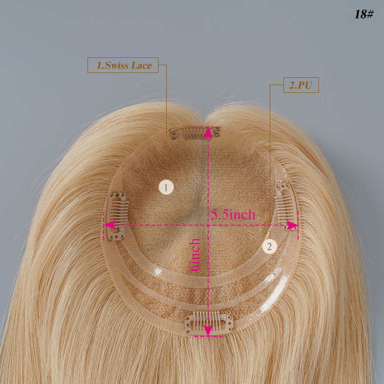 
                      
                        5.5x6 Swiss Lace Topper Hair| Ash Blonde(#18)
                      
                    