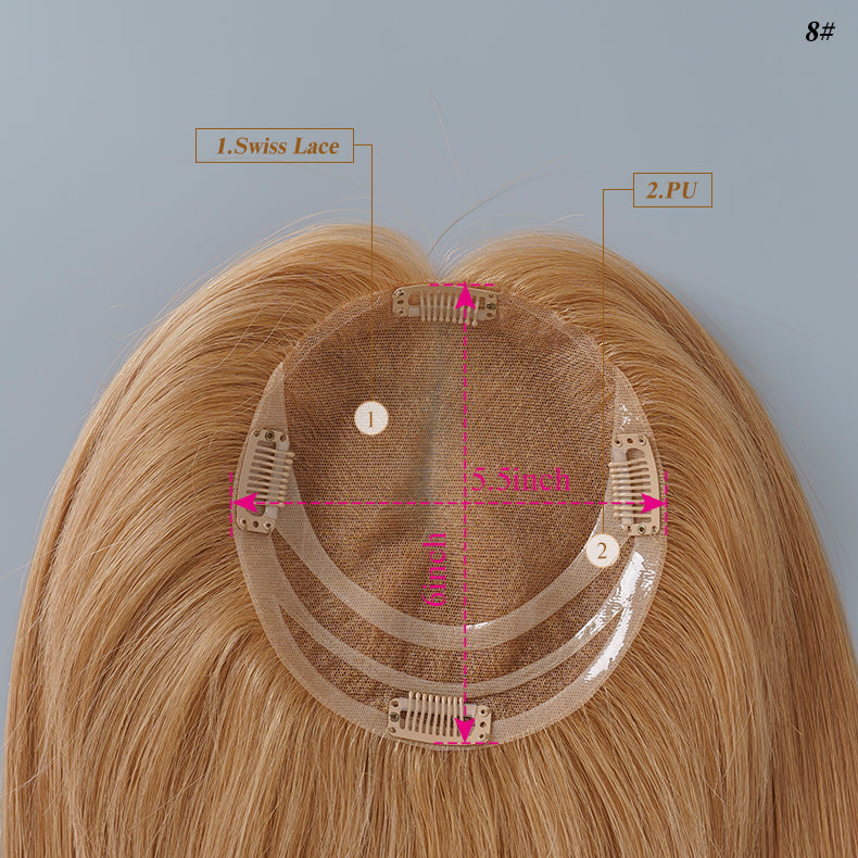 
                      
                        5.5x6 Swiss Lace Topper Hair| Medium Blonde(#8)
                      
                    