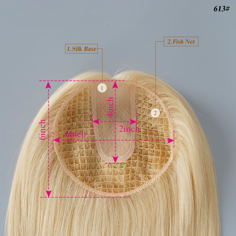 
                      
                        6*6 silk base hair topper blonde with fishnet
                      
                    