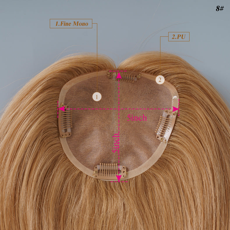 
                      
                        5x5 Mono Topper Hair| Medium Blonde (#8)
                      
                    