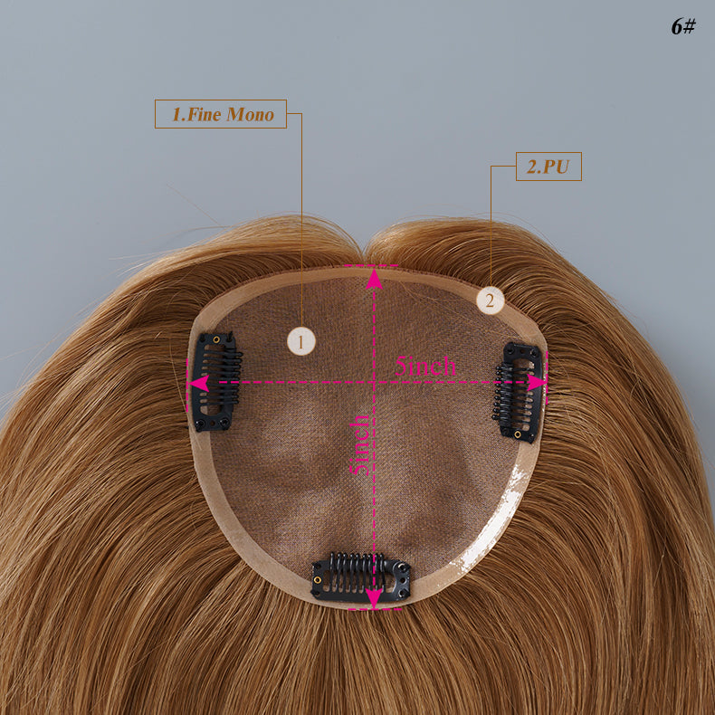 
                      
                        5x5 Mono Topper Hair| Light Brown (#6)
                      
                    