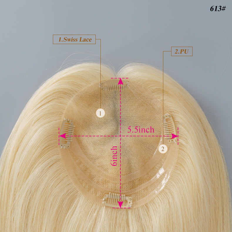 
                      
                        5.5x6 Swiss Lace Topper Hair| Bleach Blonde(#613)
                      
                    