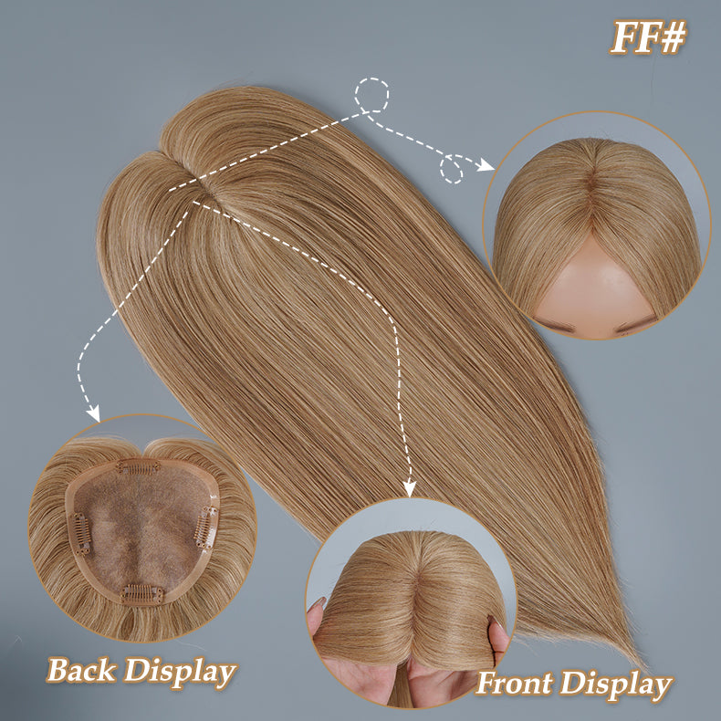 
                      
                        5x5 Mono Topper Hair| Honey Blonde mix Ash Brown (#FF)
                      
                    